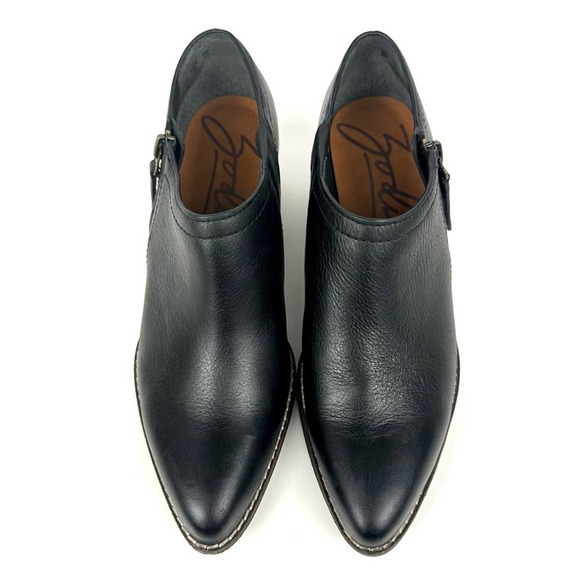 Zodiac Margot Shootie Black Leather Block Heel Zip Ankle Bootie Size 6M - Picture 3 of 13